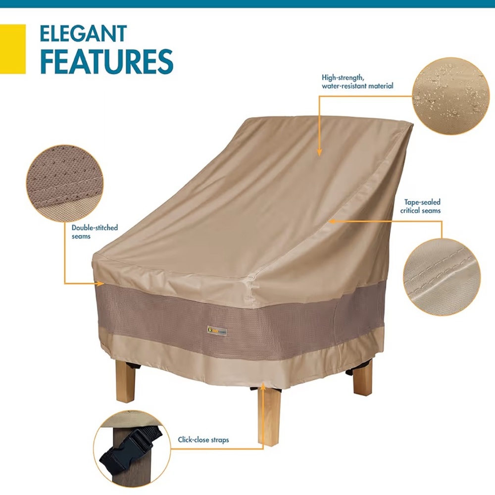 Duck Covers Elegant Waterproof 29 Inch W Patio Chair Cover, Outdoor Chair Covers